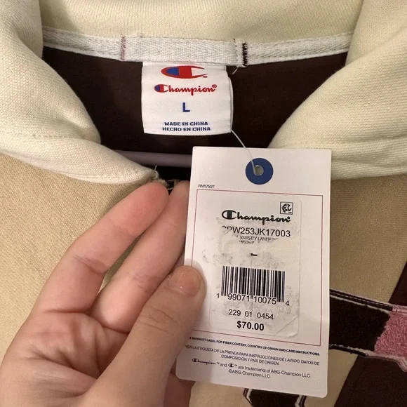 Champion Women's Multicolor Varsity Zip-Up Jacket Size L - Picture 3 of 9